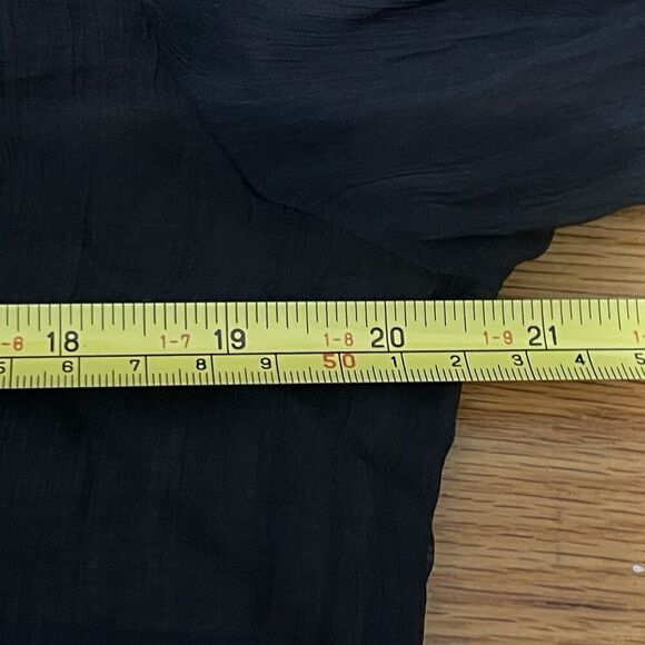 J.CREW Ruffle Button-up Shirt in Crinkle Chiffon Size 4 Black NEW Modern CF436 - Picture 13 of 16